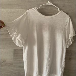 Flared sleeve white top